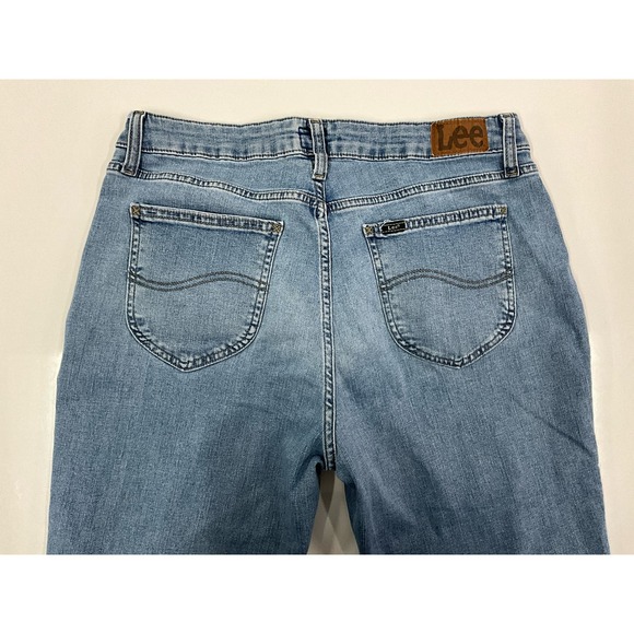 Women's Lee Light Wash Straight Leg Denim Jeans Stretch Size 14M - Picture 5 of 6